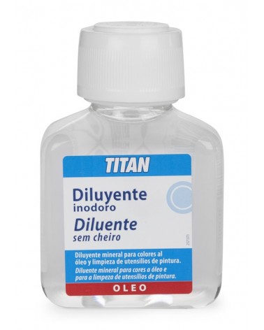 Diluyente inodoro para pintura al óleo Titan 100 ml.