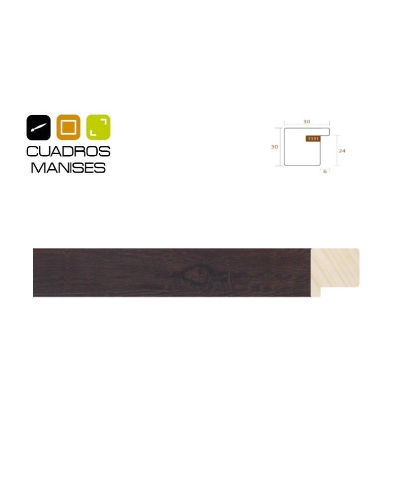 Moldura madera imitación roble para marcos.